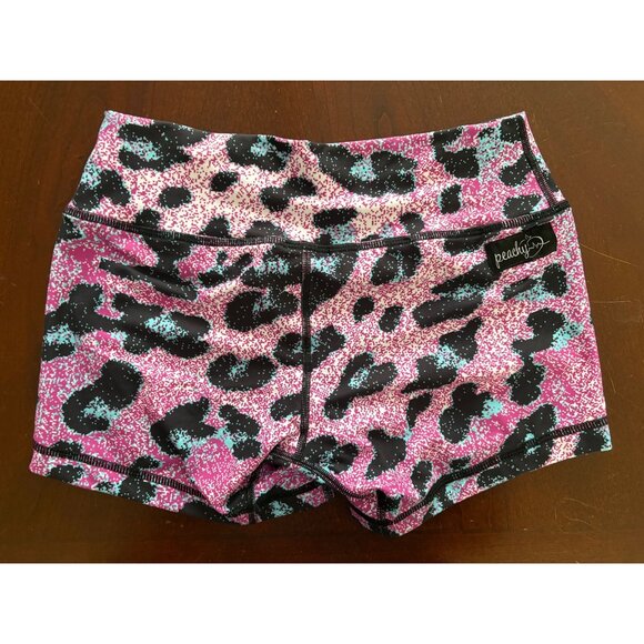 Peachy Athletic NWT Peach Perfect Animal Print Workout Booty Shorts Size Medium - Picture 3 of 11